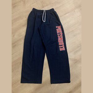 Portsmouth Navy Blue / Red Sweatpants Men's Small S Open Hem Pants Collegiate